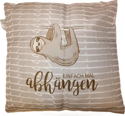 Produktbild von Cepewa - 439780 - Kissen, Faultier, Einfach mal abhängen, 40cm x 40cm, Polyester, waschbar