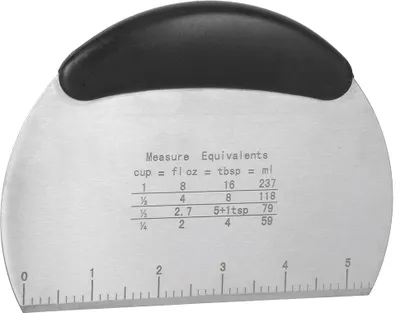 Zdjęcie produktu dla Stainless Steel Dough Cake Butter Scraper Pizza Cutter Cutting Knife with Scale Baking ToolBlack
