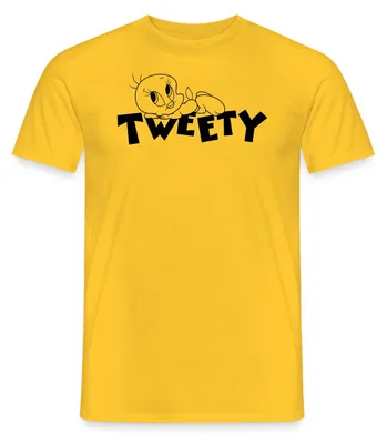 Produktbild von Spreadshirt Looney Tunes Tweety Ausmalmotiv Männer T-Shirt, M, Gelb