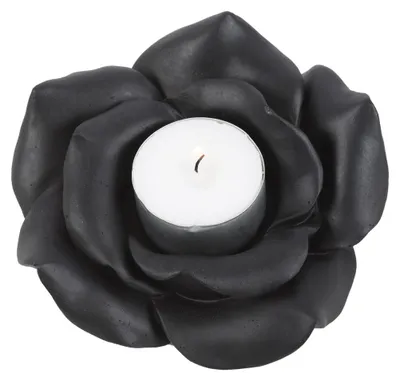Produktbild von Schwarze Gothic Rose Teelichhalter 11cm