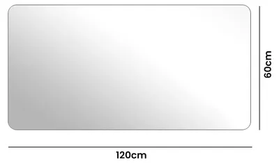 Produktbild von Rechteckiger Wandspiegel - Rahmenloser Spiegel - Gehärtetes Sicherheitsglas - Feuchtigkeitsbeständig - 60 x 120 cm - Abgerundete Ecken - Modernes Design