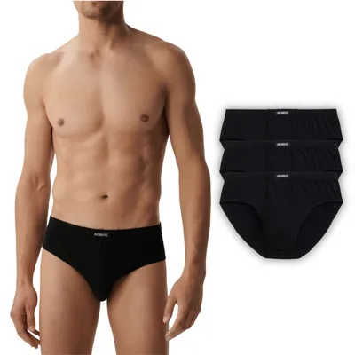 Produktbild von ATLANTIC Herren-Slips 3er-Pack – Klassische Unterwäsche aus 100% Baumwolle, Atmungsaktiv, Komfortabler Bund, Perfekte Passform Schwarz M-XXL