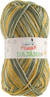 Produktbild von 50g Strickgarn Dajana Color Wolle Klassikgarn Handstrickgarn, freie Farbwahl, Farbe:663 gelb-dunkelgrau-hellgrau
