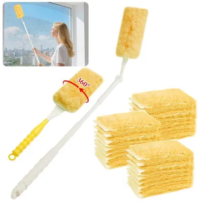 Immagine prodotto di Set di panni in microfibra telescopici, 32 pezzi, a 360° per ricariche Swiffer