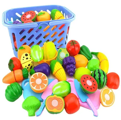 Produktbild von Spielküchen-Set für Kinder - 23-teiliges Schneide-Spielzeug Gemüse und Obst