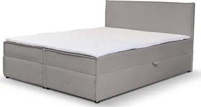 Produktbild von VENASI GLORIA Boxspringbett 180x200 mit Bettkästen H2/H3 Matratze GRAU CORD