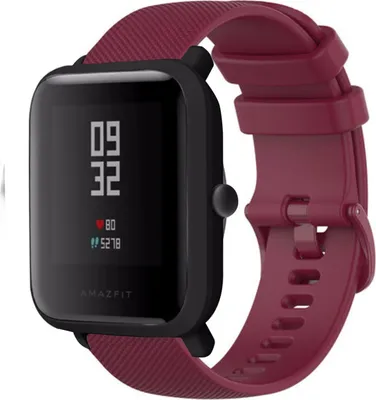 Produktbild von Strap-it Xiaomi Amazfit Bip Luxus Silikonarmband (Dunkelrot)