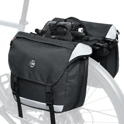 Obrázok produktu pre Cyklistická taška na nosič 35 l, dvojitá taška, vodoodpudivá, reflexná, na nákupy