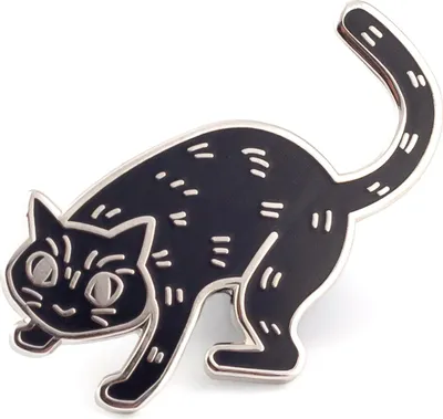 Immagine prodotto di Distintivo PINETS gatto nero argento Bonifacio il gattino