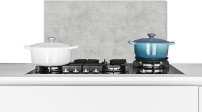 Obrázek produktu pro KitchenYeah® Kitchen splashback - Kuchyňský splashback - Ochrana stěny sporáku a dřezu - Beton - Šedý - Průmyslový - Vzor 70x30 - Alu-Dibond (alternativa ke skleněnému splashbacku) - Tepelně odolný - He