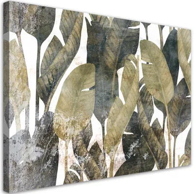 Produktbild von Leinwandbild Tropische Bananenblätter 90x60 Feeby Grün bild für die wand bereit zum aufhängen