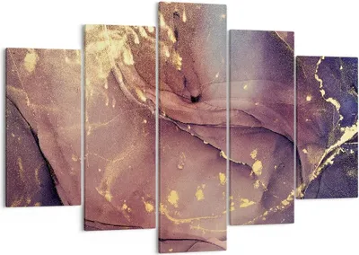 Produktbild von Bild auf Leinwand - Leinwandbild - 5 Teile - Stein Gold Marmor - 150x100cm - Wand Bild - Wanddeko - Wandbilder - Leinwanddruck - Bilder - Wanddekoration - Leinwand bilder - Wandbild - EA150x100-4714