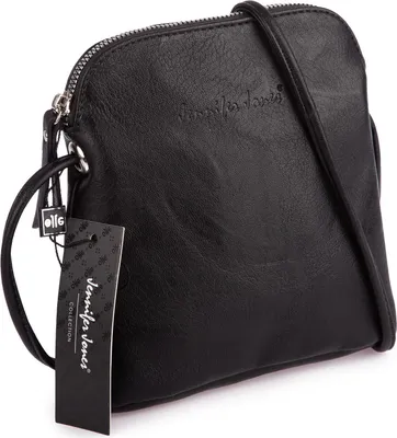Produktbild von Jennifer Jones Kleine Damen Tasche Umhängetasche aus Kunstleder Schwarz