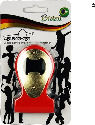 Produktbild von Pfeife Samba 3Ton Pfeife Trillerpfeife Signalpfeife mit Flaschenöffner in Deutschlandsfarben