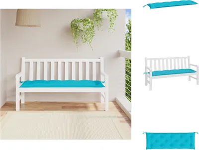 Immagine prodotto di vidaXL Cuscino per panchina da giardino turchese 150x50x7 cm Tessuto Oxford - Cuscino di seduta