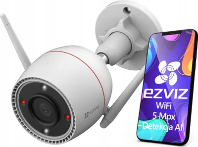 Obrázek produktu pro Venkovní kamera Ezviz, 5 Mpx, WiFi, stupeň krytí IP67, noční vidění, mikrofon, reproduktor, bílá barva