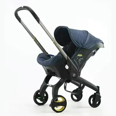 Immagine prodotto di Passeggino 3-in-1 - leggero e pieghevole - passeggino da viaggio regolabile, colore blu