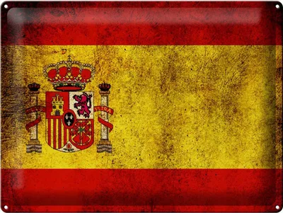 Produktbild von Blechschild Flagge Spanien, 40 x 30 cm, Blechschilder Fahne Nationalität