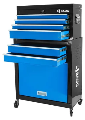 Immagine prodotto di Carrello-armadietto metallico portautensili porta attrezzi multifunzione 2 pezzi-doppio con 6 cassetti e ruote mobile ,organizzatore per officina garage Baug