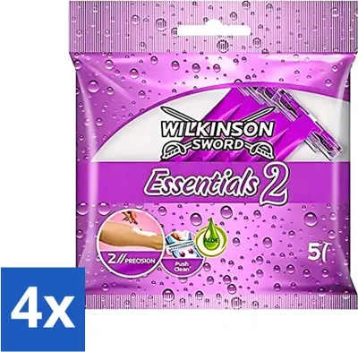 Produktbild von Wilkinson - Einwegrasierer Essentials 2 - Für Frauen - Rutschfester Griff - 5 Rasierklingen - Vorteilspack - 4 Stücke