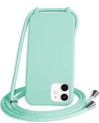 Produktbild von Rückseite Case Für Apple Iphone 12/12 Pro Silikon Grün + Lanyard A2172