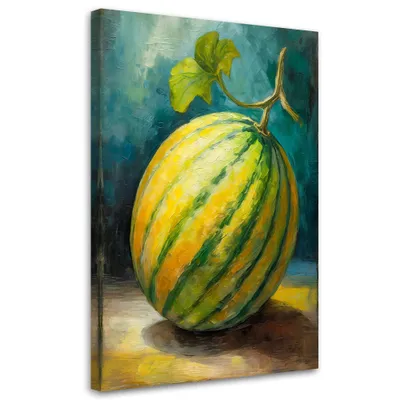 Produktbild von Leinwandbild Melone Frucht 80x120 Feeby Grün bild für die wand bereit zum aufhängen