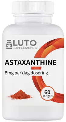 Produktbild von LUTO Supplements Astaxanthin 8 mg – 60 Softgels – AstaReal® mit Vitamin C und E