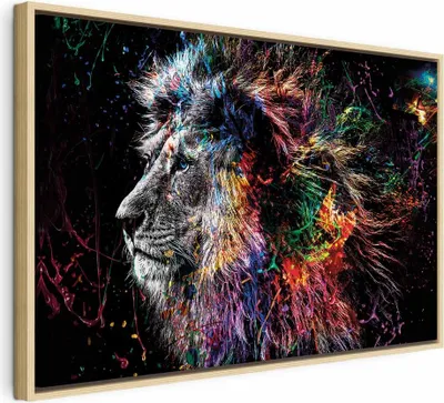 Immagine prodotto di Quadro su tela italiano - Leone pazzo (1 parte) largo 120x80 cm Animali g-C-0269-b-a