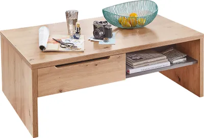 Produktbild von Couchtisch mit 2 Schubkästen und 2 offenen Fächern MANRESA-36 in Artisan Eiche Nb. mit Graphit, B/H/T: ca. 110/40/65 cm
