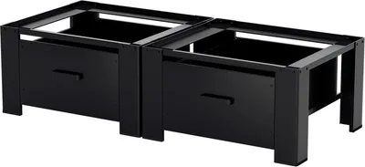 Produktbild von TolleTour 2er Waschmaschinen Untergestell aus Stahl Waschmaschinen Sockel mit schublade bis 150kg 62.5x54.5x32.5cm