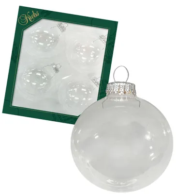 Produktbild von Krebs Glas Lauscha Uni Kugeln - Kristallene Kugeln zum Anhängen - 4 Stück - 8cm - 78000