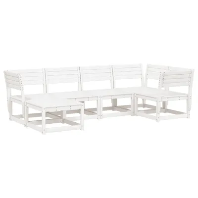 Produktbild von 6-tlg. Garten-Sofagarnitur Weiß Massivholz Kiefer