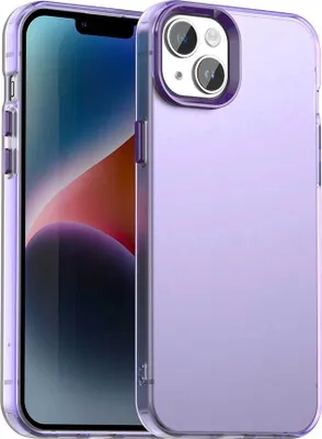 Produktbild von Handyhülle für iPhone 13 /iPhone 14 Schlank Durchscheinend Matt Stoßfest Schutzhülle Lila