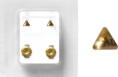 Produktbild von Erstohrstecker Chirurgenstahl vergoldet Sterile Ohrstecker mit Dreieck 4mm