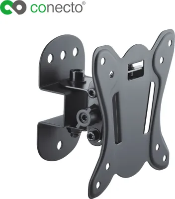 Produktbild von conecto CC50266 Wandhalterung für TV Geräte mit 33-69 cm (13-27 Zoll), neigbar: -12° bis 3°, schwenkbar: -25° bis 25°, Wandabstand: 75mm, Traglast: max. 25,0kg, VESA 100x100, schwarz