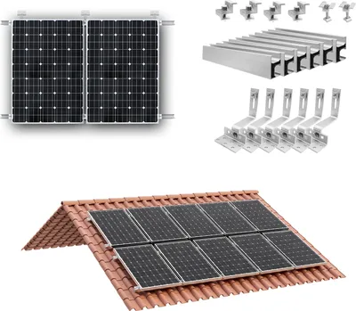 Image de Kit de montage de panneau solaire, possibilités d'installation multiples, construction en aluminium durable, 6 PCs