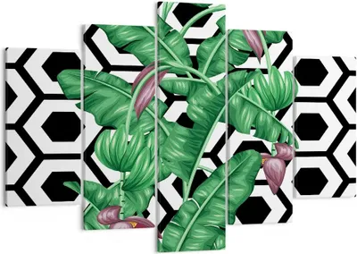 Produktbild von Bild auf Leinwand - Leinwandbild - Blatt Pflanze Blume - 150x100cm - Wand Bild - Wanddeko - Leinwanddruck - Bilder - Kunstdruck - Wanddekoration - Leinwand bilder - Wandkunst - EA150x100-3798