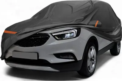 Produktbild von Autoabdeckung fš¹r Opel Mokka 2012-2019 PEVA Spunlace Baumwolle Outdoor Voll Autoabdeckung Alle Wetter Wasserdicht Winddicht Schutz mit Passagiertš¹r Rei?verschluss Schwarz