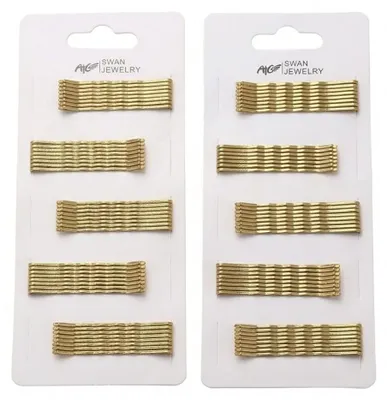 Obrázek produktu pro Vlásenky do vlasů kadeřnické zlaté vlnité s kuličkou 5/5,5 cm 90 ks