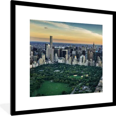 Produktbild von MuchoWow® Gerahmtes Poster New York - Central Park - Amerika 40x40 cm - Poster mit Schwarzem Bilderrahmen Wandposter Rahmen Foto Bilder - Poster - Plakat im Rahmen
