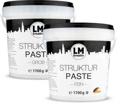 Produktbild von LM Strukturpaste fein & grob je 1,7 kg | Texture Paste | Strukturpaste für Acrylmalerei | Strukturpaste Leinwand | Spachtelmasse | Impasto Technik