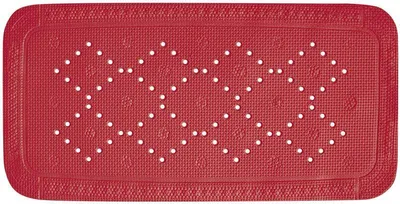 Produktbild von Spirella Duschmatte Badematte Badewannenmatte Badewanneneinlage antibakteriell rutschfest mit Saugnäpfen - Alaska Rot - ca. 36 x 71 cm