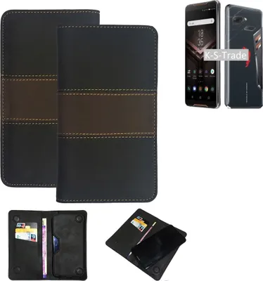 Produktbild von K-S-Trade Handy Hülle kompatibel mit Asus ROG Phone Schutz Hülle Walletcase Bookstyle Tasche Schutz Case Handytasche Wallet Cover Kunstleder