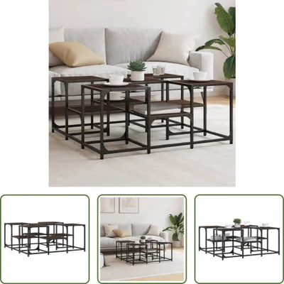 Produktbild von The Living Store Couchtisch Braun Eichen-Optik 91x91x40 cm Holzwerkstoff