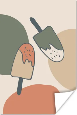 Produktbild von MuchoWow® Poster Sommer - Pastell - Eiscreme 40x60 cm - Plakate für die Wand - Poster Babyzimmer