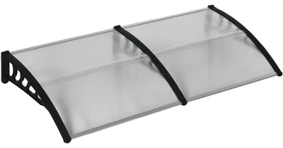 Obrázek produktu pro Stříška nad dveře a okna | Barva: Černo-průhledná | Rozměry: 96 x 200 x 27 cm