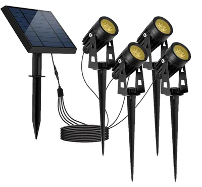 Solarleuchten-Set 4x Round Warm, LED, warmweiß, 27 cm