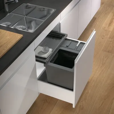 Zdjęcie produktu dla Naber X-LINE 600/L5 z szufladą Basic, pojemnik na odpady do istniejących szuflad, antracyt, wys. 414 mm
