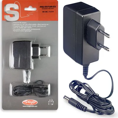 Produktbild von Stagg PSU-9V1AR-EU Adapter für Effektpedale Verpolungsschutz 9 V/1 ...