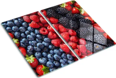 Imagen del producto de Cubierta para placa de cocina – Cubierta para placa de inducción – Placa de vidrio protectora – 2x30x52 cm – Placas de vidrio protectoras para cocina – Vidrio templado – Frutos del bosque